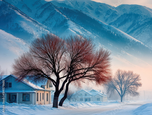 Korea snow landscape