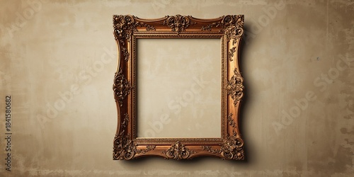 Decorative baroque gold frame surrounding artwork or mirror, suitable for interior design or exhibition