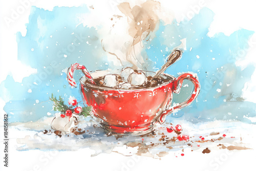 simple watercolor of a hot ...