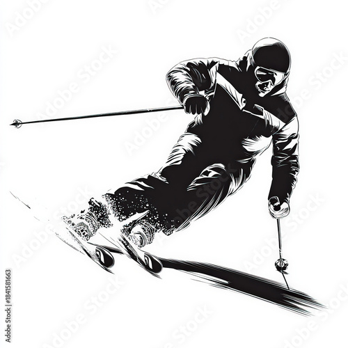 Fine Skier silhouette downhill