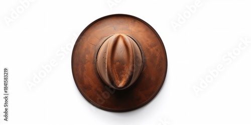 Cowboy hat with wide brim and traditional style, ideal for apparel layout or branding