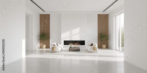 Modern studio apartment with an open layout and large windows, designed for efficient space utilization