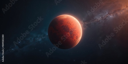 Mars planet sphere, scientific exploration on the red planet space mission technology