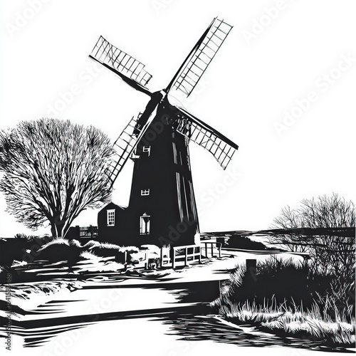 Beautiful Windmill silhouet...