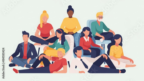 Diverse group of people sitting together