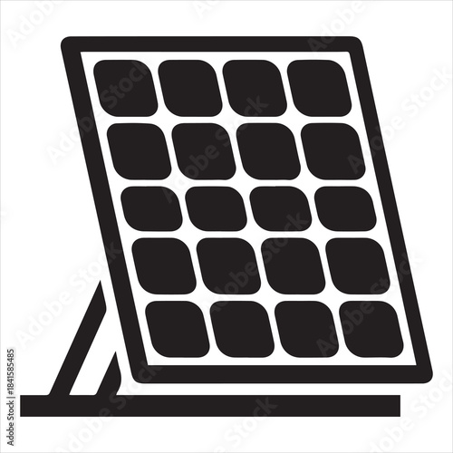 Thin Line Solar Panels Recycle Symbol Vector
