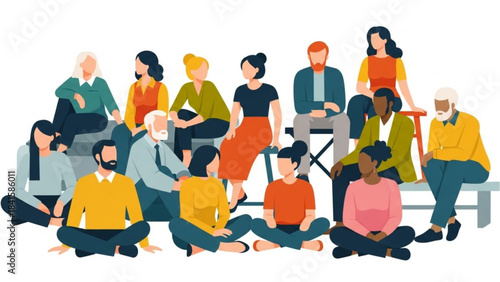 Group of people engaging in conversation