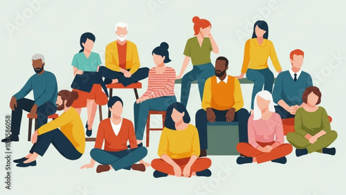 Diverse group of people in discussion