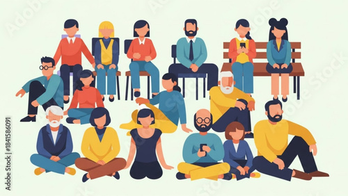 Diverse group of people gathering