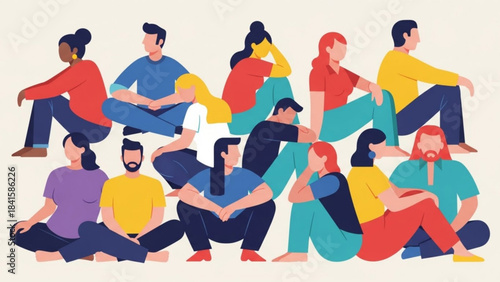 Diverse group of people sitting together