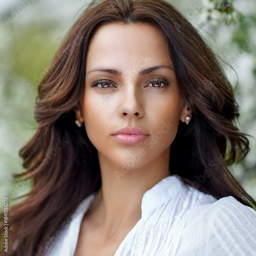 Beautiful woman face close-up portrait