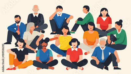 Diverse group of people gathering