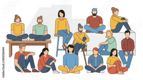 Group of people gathering in a casual setting