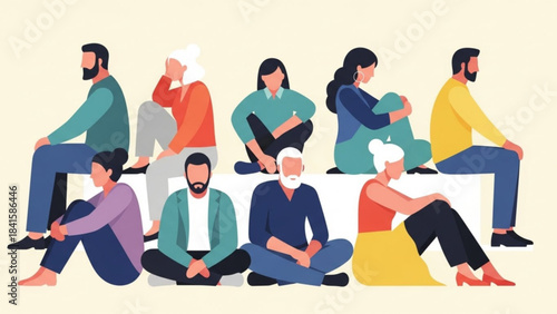 Diverse group of people sitting together