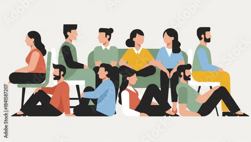 Group of people in discussion