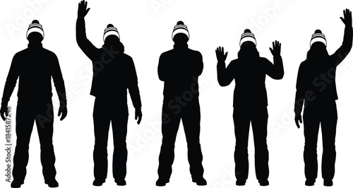 Black Silhouette Vector of a Friendly Dog and Cat Touching Noses, Symbolizing Harmony, Companionship, Friendship, Peace, and Domestic Animal Love Illustration