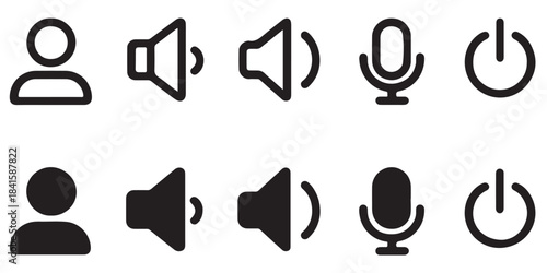 User speaker microphone off icons user icon speaker icon