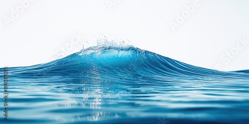 Fototapeta Naklejka Na Ścianę i Meble -  Surface with blue bubbles and a wave, abstract ocean water pattern for background or layout, World Ocean Day