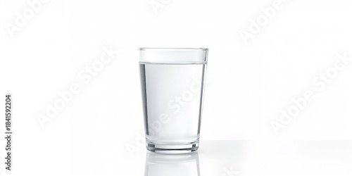 Glass of water on a white background used as a clean UI element for health or hydration themes