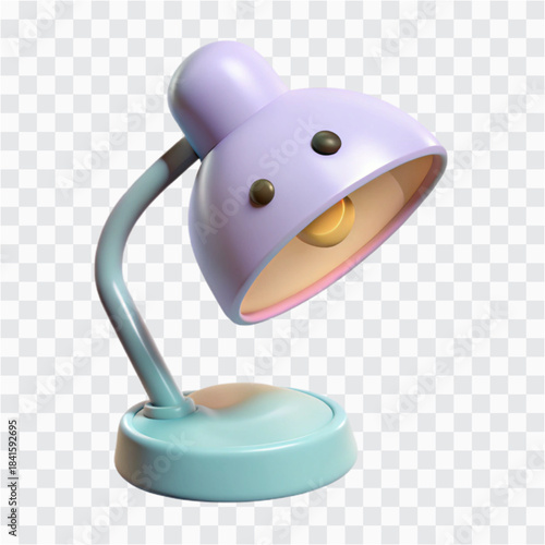 3D Plush Desk Lamp Icon | Soft Pastel Lamp, Cozy Light Decor Symbol