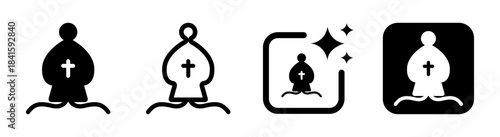 Chess bishop icon in black transparent vector illustration symbolizing strategy and teamwork