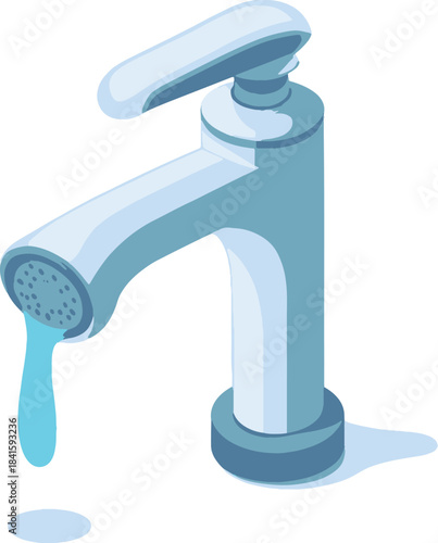 Water tap isometric vector illustration
