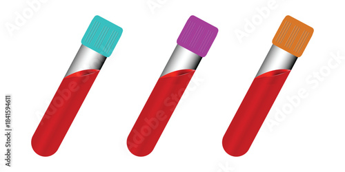 Blood sample tube isolated for medical analysis, research, and healthcare diagnostics