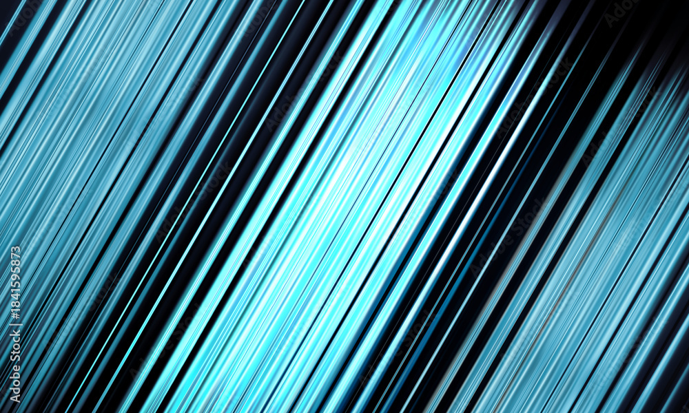 Obraz premium blue cyan diagonal light streaks on dark futuristic abstract background
