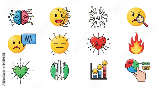 Collection of AI and Emotion-Themed Icons.