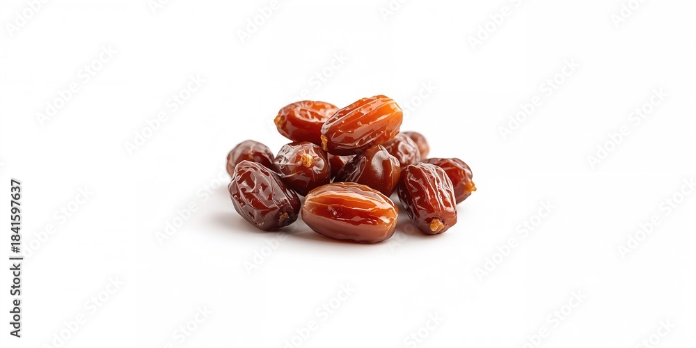 Obraz premium Ajwa dates, a traditional Ramadan food, displayed on a surface highlighting their cultural significance