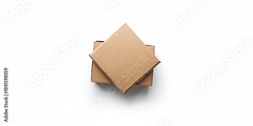 Empty craft paper delivery package, highlighting material for logistics and transport, World Packaging Day