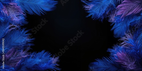 Wallpaper Mural Abstract feather arrangement with blue and purple tones, suitable as a background for text or layout design Torontodigital.ca