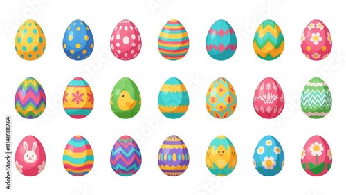 Collection of Colorful and Decorative Easter Eggs.