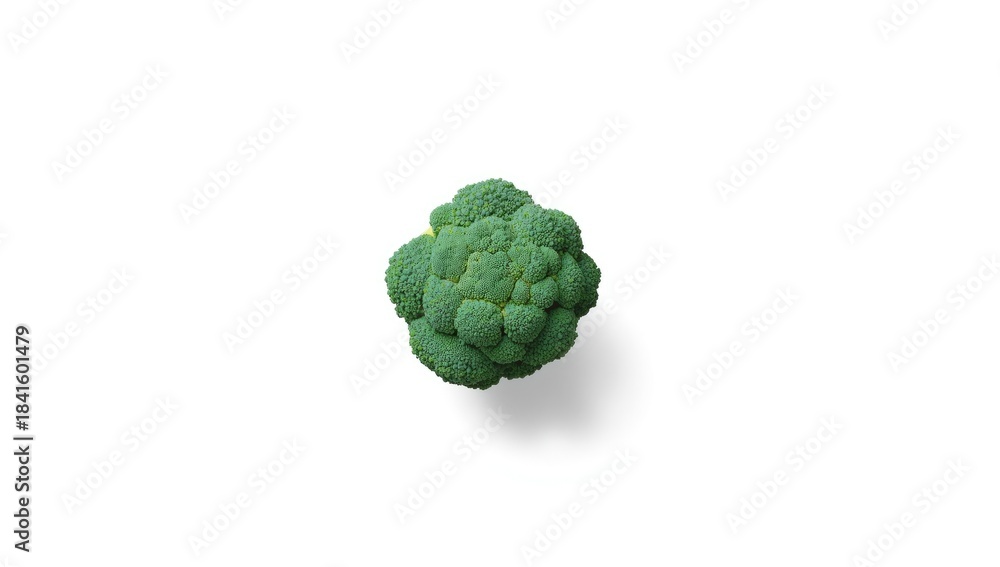 Fototapeta premium Broccoli arranged on a plain white surface for nutritional display