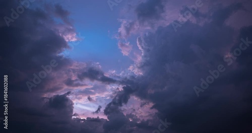 Wallpaper Mural Timelapse of colorful dusk sky with thick clouds Torontodigital.ca