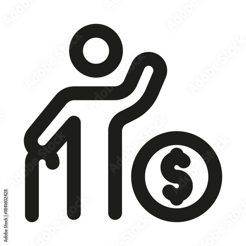 Retirement Funds Icon. Modern Professional Minimal Line Vector Symbol for Savings and Financial Planning