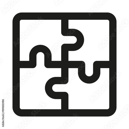 Puzzle Icon. Modern Professional Minimal Line Vector Symbol for Problem Solving and Strategy