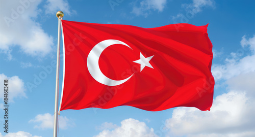 Turkish flag and Turkish flag motifs, drawings, vectors.