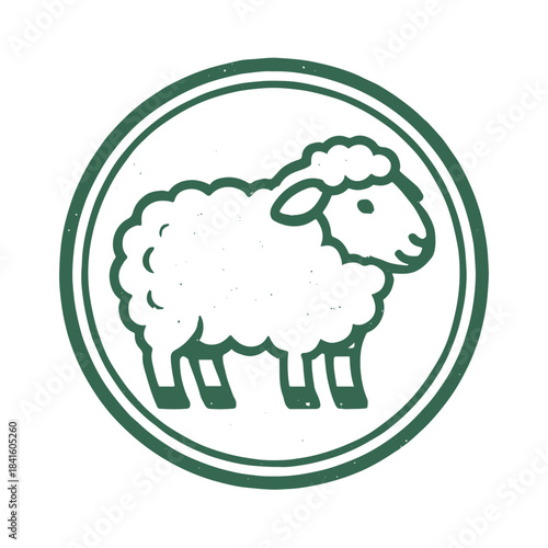 sheep icon seal vector on white background
Vector stamp icon
