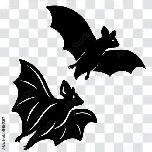 Flying Fox Silhouette Icon – Stylized Vector Bat in Flight