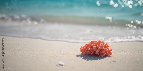 Coral on sand, serving as a background for marine life educational materials