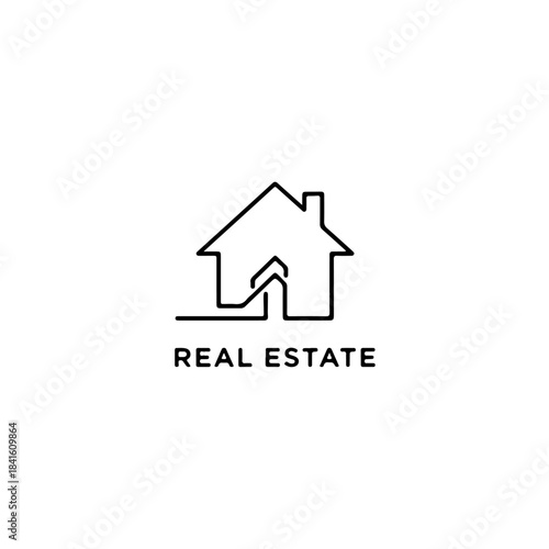 Minimalist black outline icon of a house with text, representing real estate isolated on transparent background Free Download Minimalist black outline icon of a house with text, representing real estate isolated on transparent background - GFXLoad