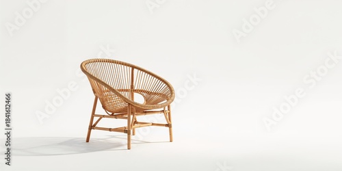 Bamboo chair placed against a plain white backdrop suitable for furniture catalog images