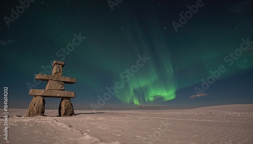 Stone inukshuk acting as a directional marker, highlighting cultural guideposts and navigation, World Heritage Day