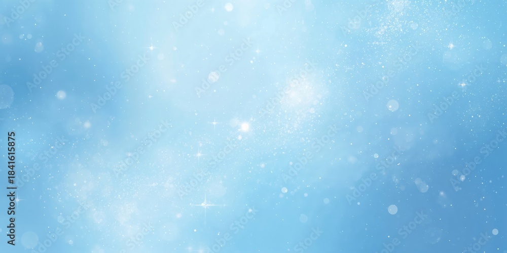 Fototapeta premium Light blue background with text space that sparkles, suitable for editorial headers or layout design, background for text and layout