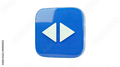 Free Download Rewind Button Icon on Blue Square - Digital Interface - GFXLoad
