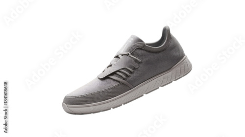 Grayscale Sneaker with Unique Lacing System – Contemporary Footwear Concept Art