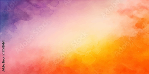 Colorful abstract watercolor paint texture on vintage paper background for artistic fire sky illustration pattern design