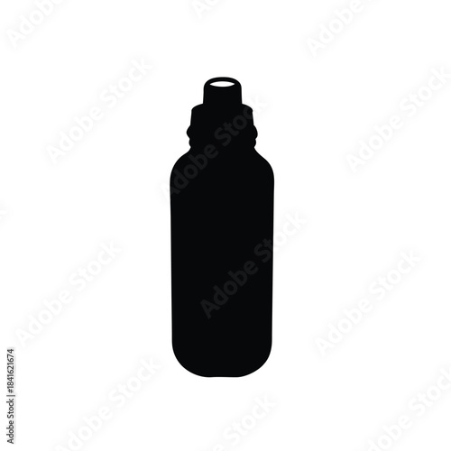 Black silhouette of a bottle, an icon depicting a container for liquids or beverages
