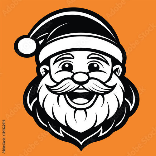 design logo vector illustration character santa claus face